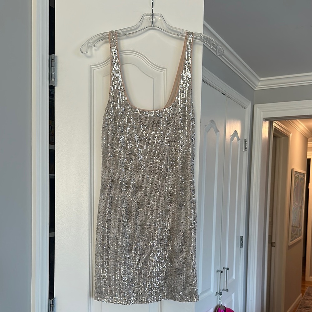 Generation Love Sequin Tank Mini Dress in Champagne